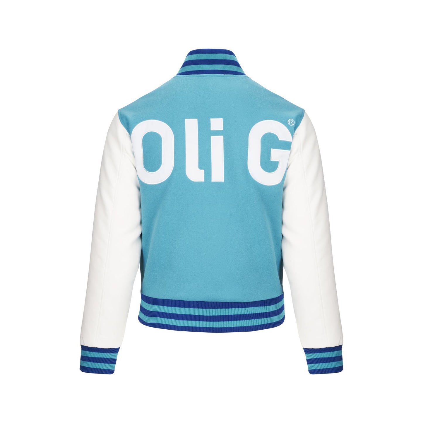 Oli G Varsity Jacket — back view with logo