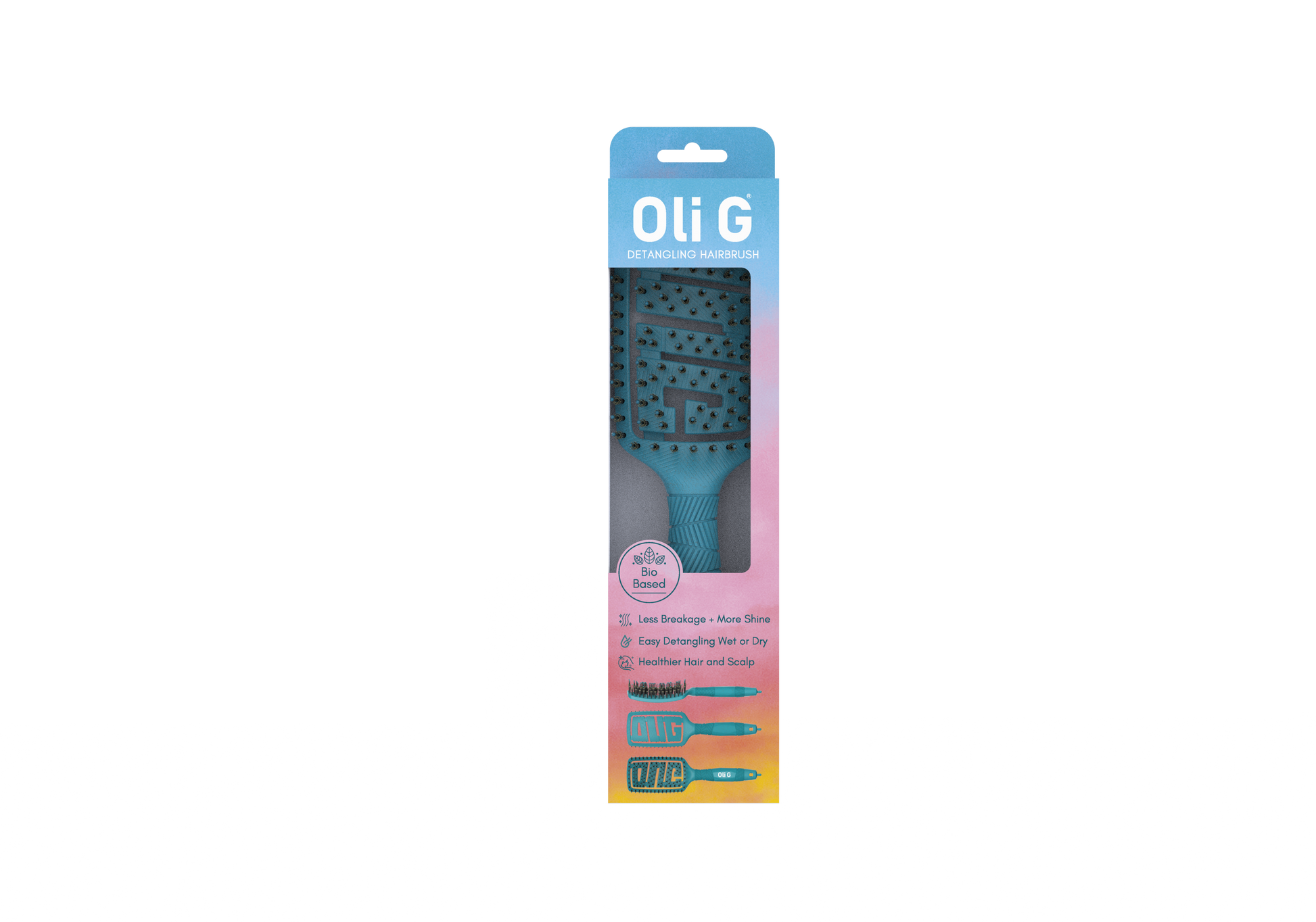 Oli G Detangling Brush — hollow design, top view