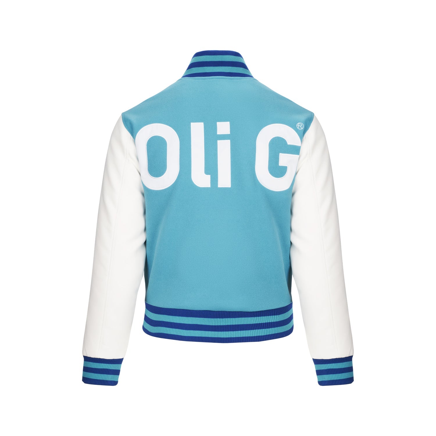 Oli G Varsity Jacket — back view with logo